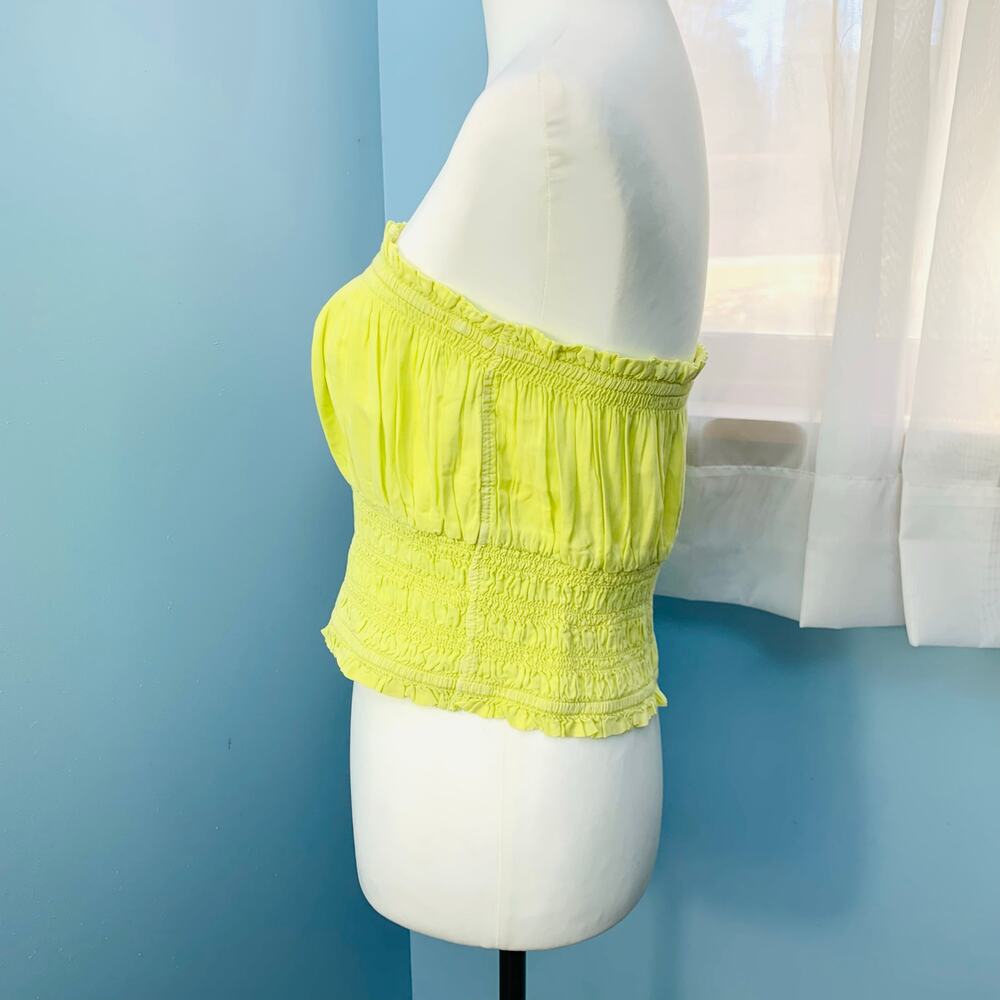 Anthropologie Pilcro Ruffled Smocked Tube Top Size Large - Picture 3 of 7